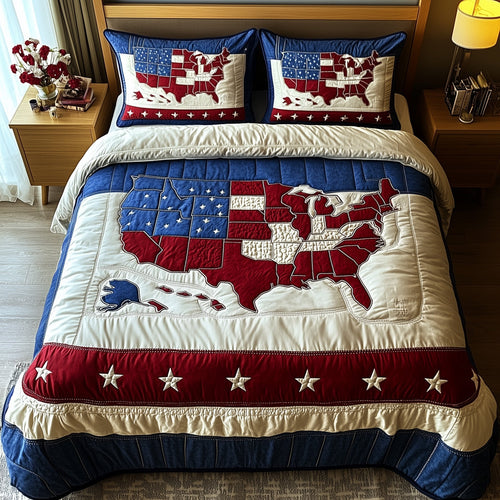 4th of July 3-Piece Quilted Bedding Set GFTOTP8245