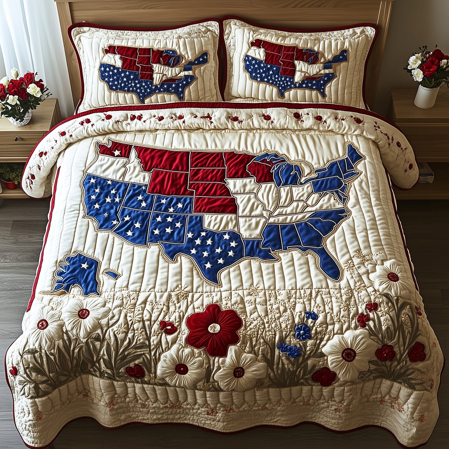 4th of July 3-Piece Quilted Bedding Set GFTOTP8248