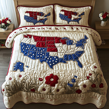 4th of July 3-Piece Quilted Bedding Set GFTOTP8248