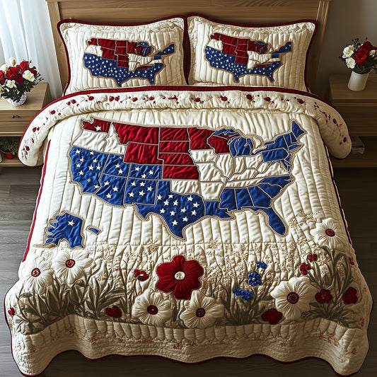 4th of July 3-Piece Quilted Bedding Set GFTOTP8248