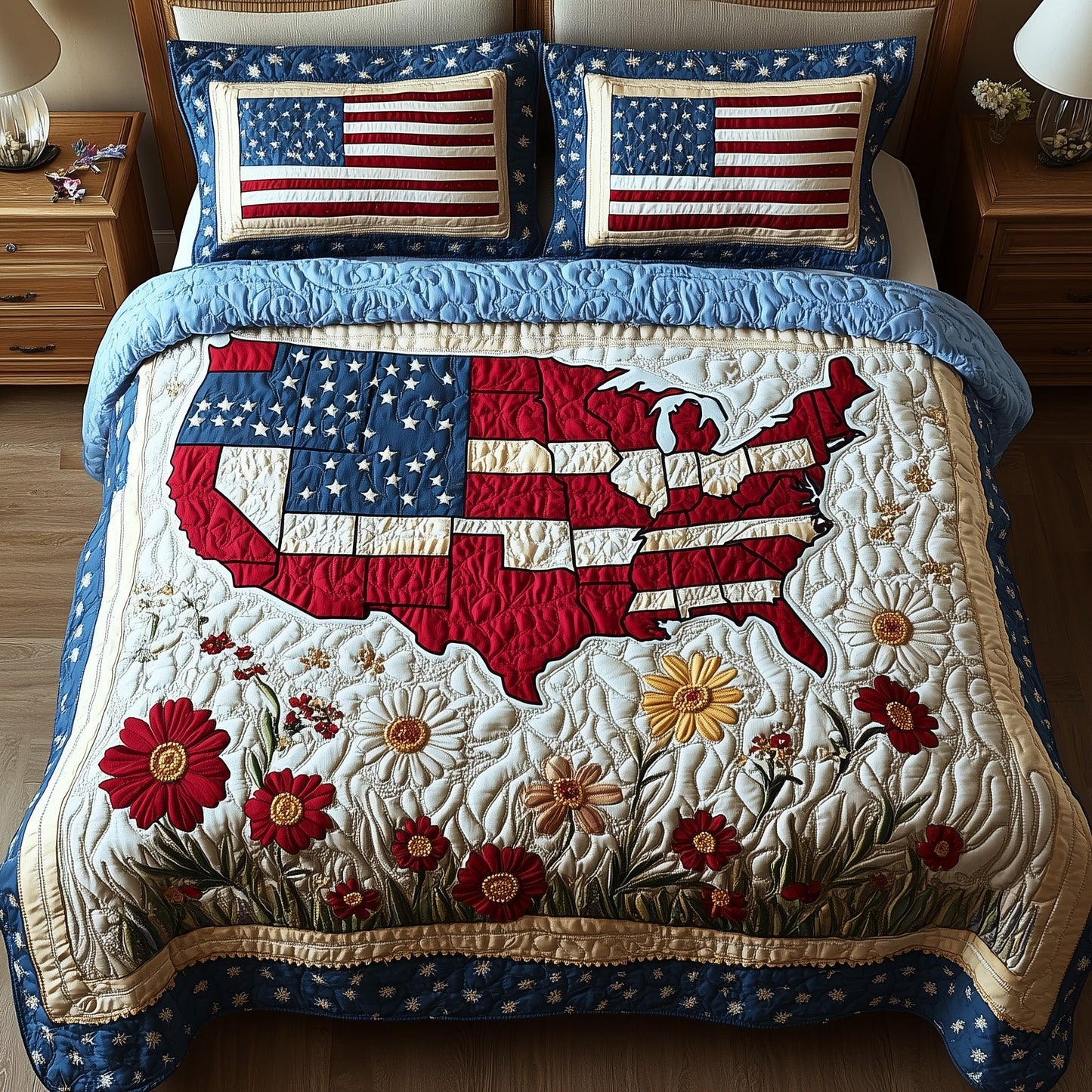 4th of July 3-Piece Quilted Bedding Set GFTOTP8249