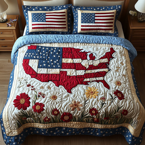 4th of July 3-Piece Quilted Bedding Set GFTOTP8249