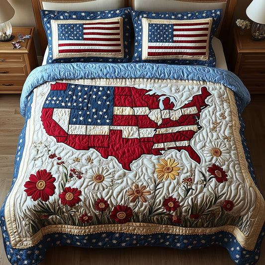 4th of July 3-Piece Quilted Bedding Set GFTOTP8249