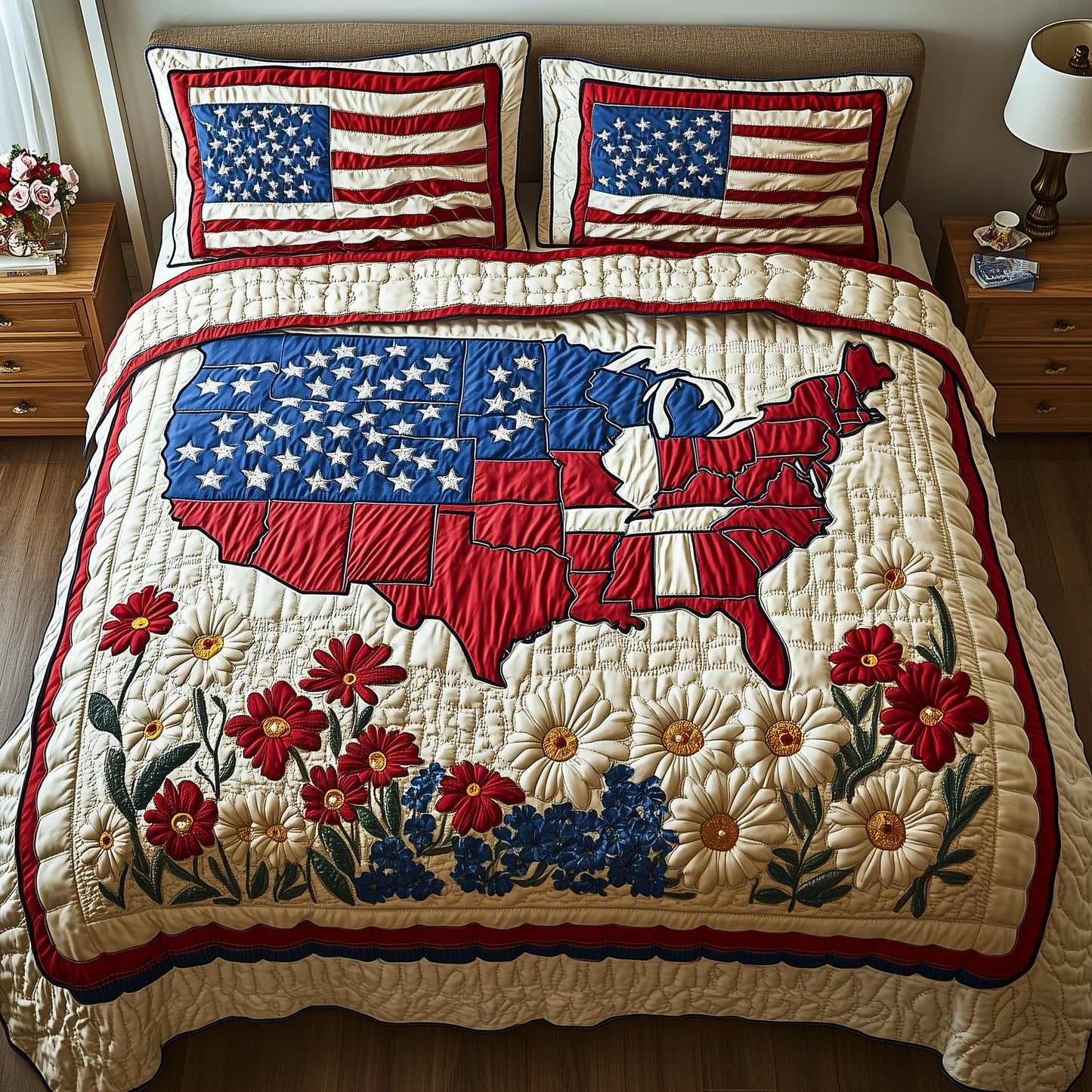 4th of July 3-Piece Quilted Bedding Set GFTOTP8250