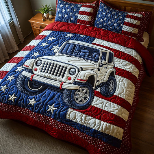 American Steel 3-Piece Quilted Bedding Set GFTOTP8284