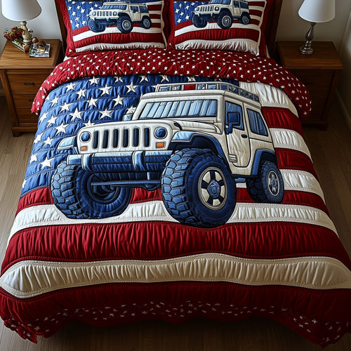 American Steel 3-Piece Quilted Bedding Set GFTOTP8285