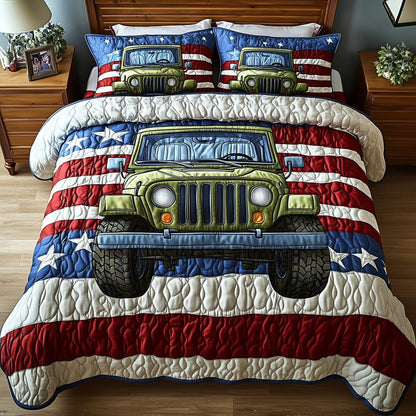 American Steel 3-Piece Quilted Bedding Set GFTOTP8286