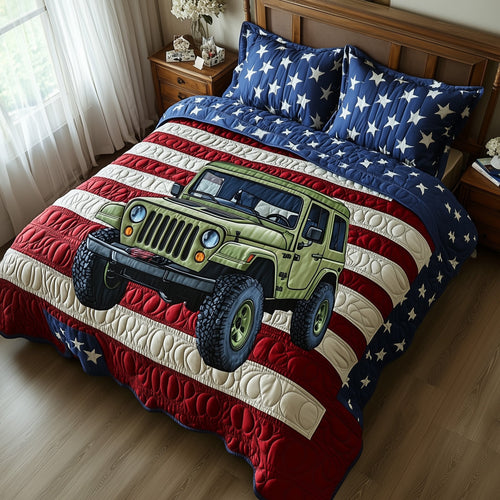 American Steel 3-Piece Quilted Bedding Set GFTOTP8287