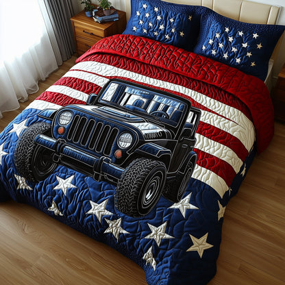 American Steel 3-Piece Quilted Bedding Set GFTOTP8288