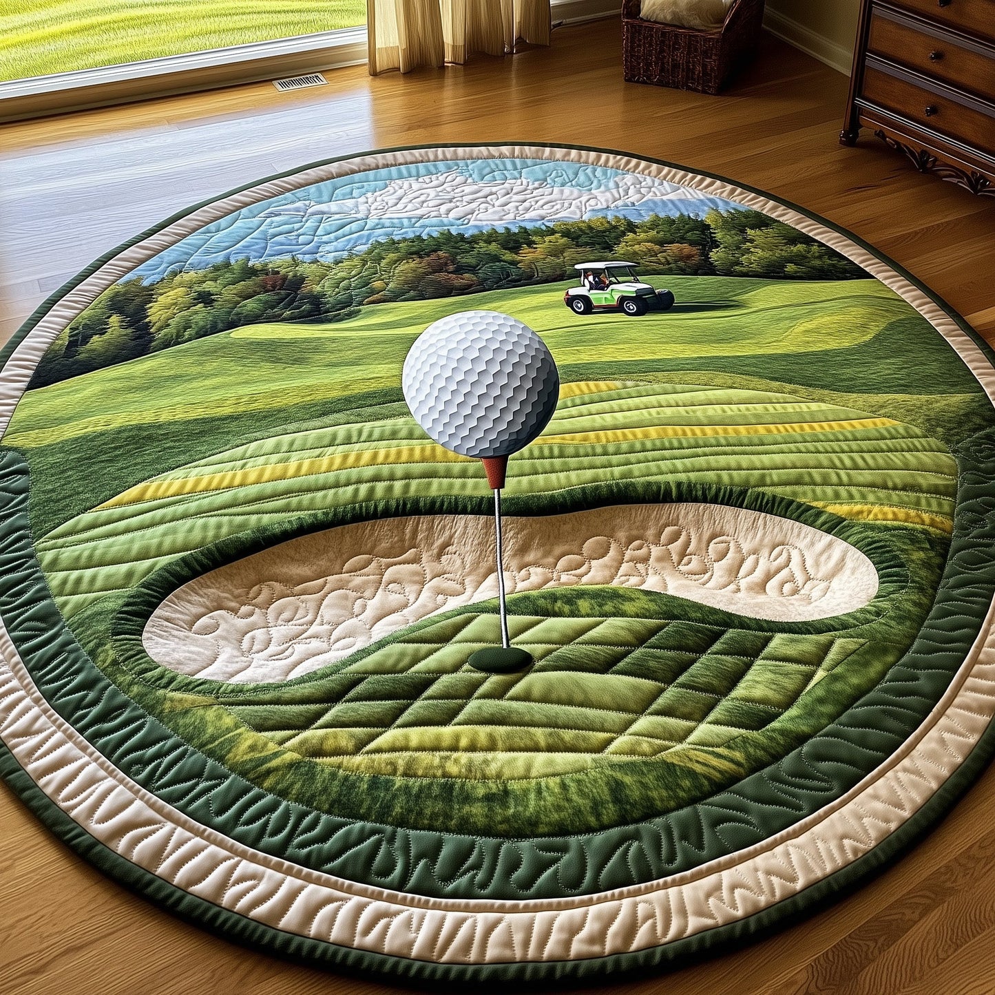 Greenside Glow Quilted Round Mat GFTOTP8321