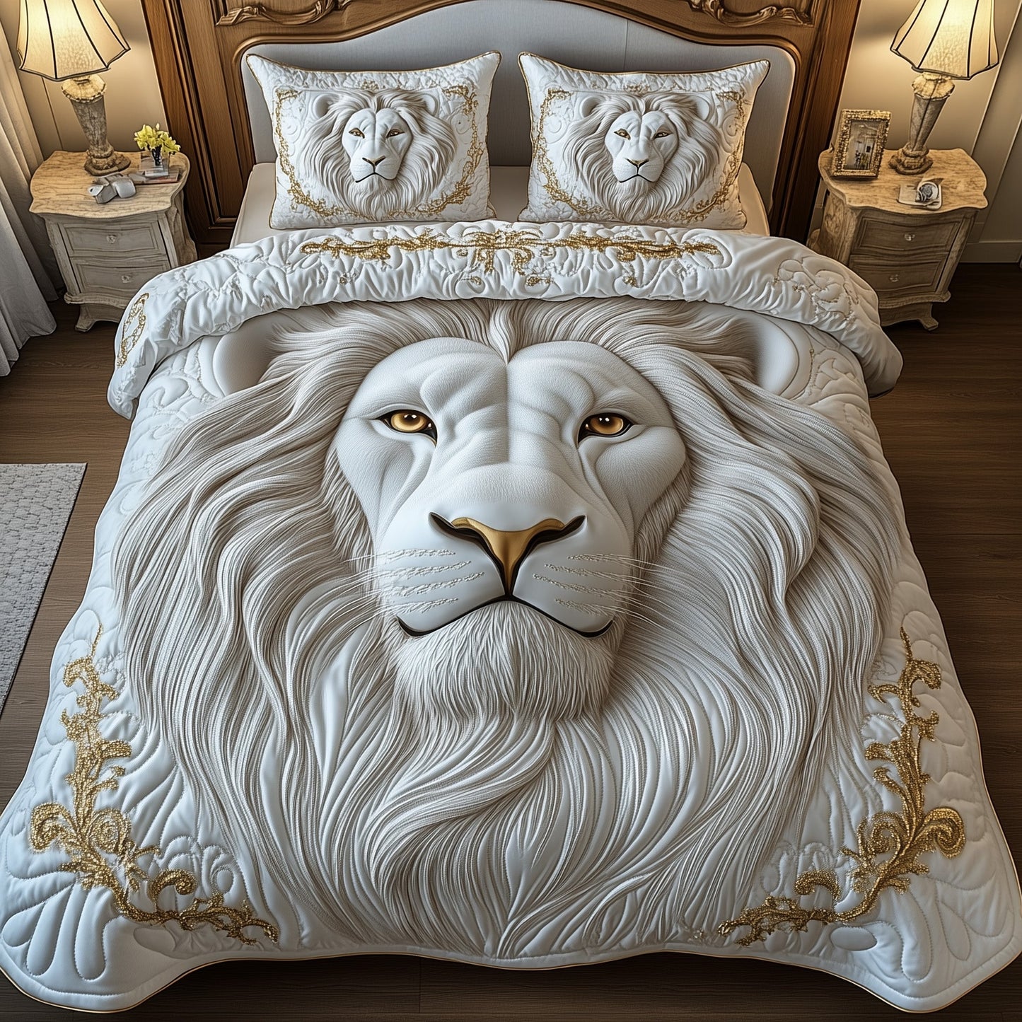 Majestic Lion 3-Piece Quilted Bedding Set GFTOTP8449