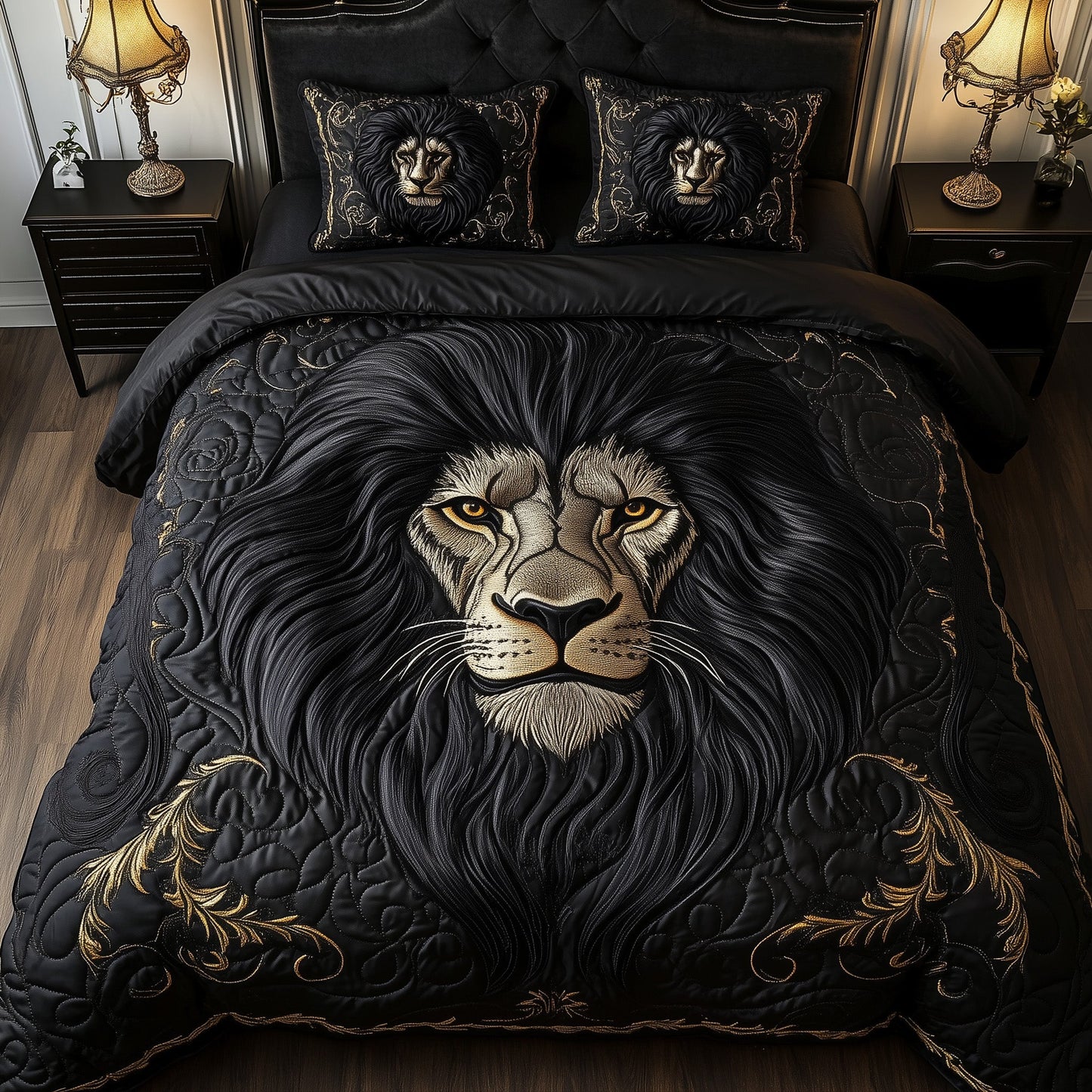 Majestic Lion 3-Piece Quilted Bedding Set GFTOTP8452