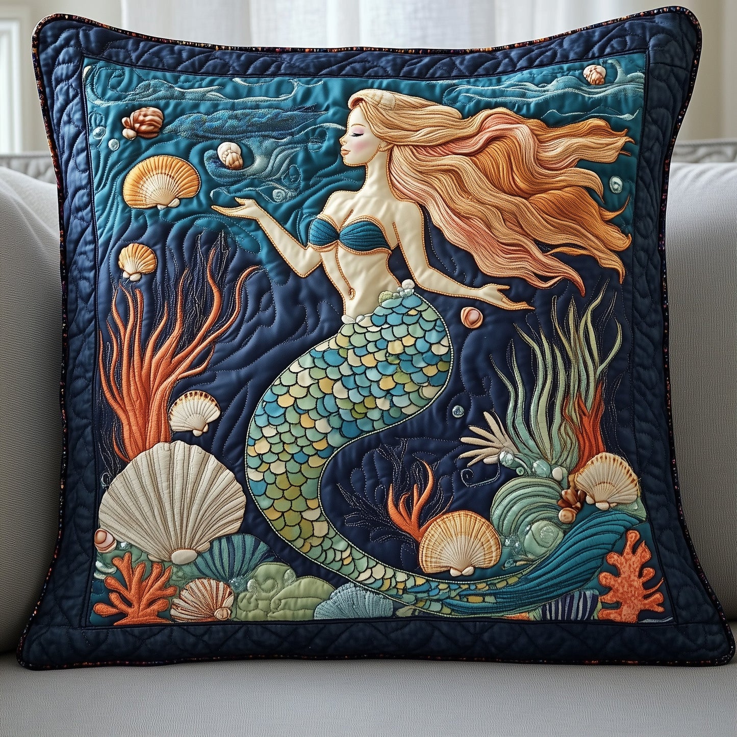 Enchanted Mermaid Quilted Pillow Case GFTOTP8623