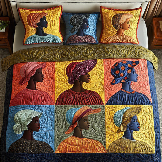 Golden Glow Sunbonnet 3-Piece Quilted Bedding Set GFTOTP8649