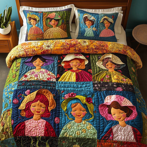 Sunbonnet 3-Piece Quilted Bedding Set GFTOTP8656