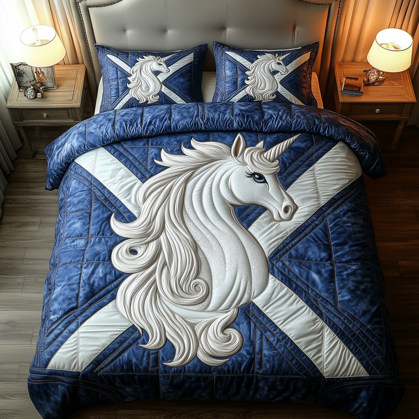 Highland Majesty Unicorn 3-Piece Quilted Bedding Set GFTOTP8706
