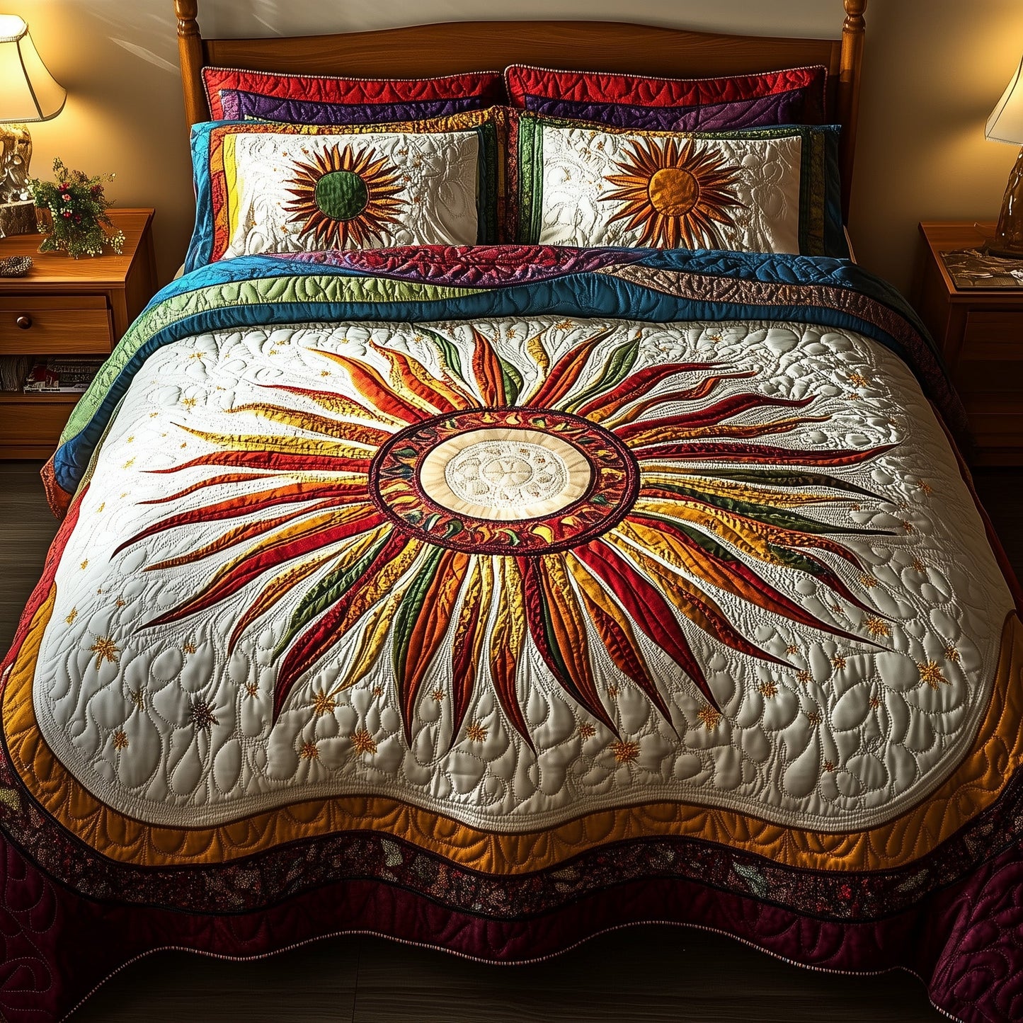 Golden Glow 3-Piece Quilted Bedding Set GFTOTP8729