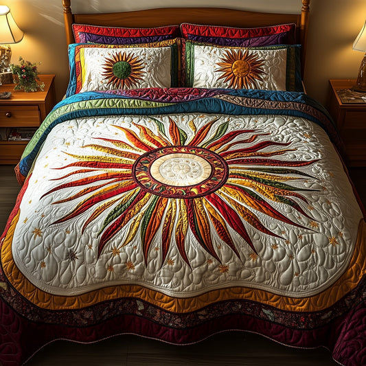 Golden Glow 3-Piece Quilted Bedding Set GFTOTP8729