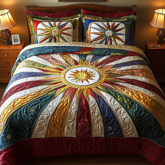 Golden Glow 3-Piece Quilted Bedding Set GFTOTP8730