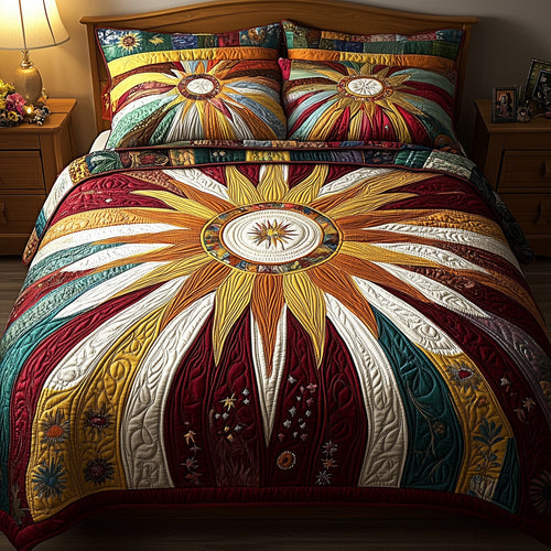 Golden Glow 3-Piece Quilted Bedding Set GFTOTP8731