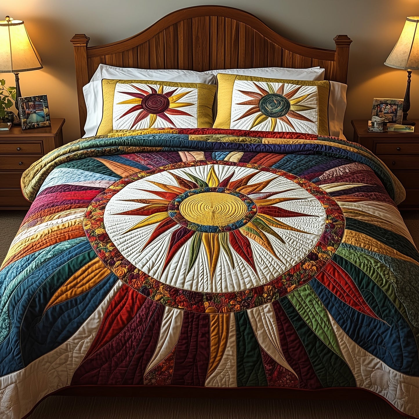 Golden Glow 3-Piece Quilted Bedding Set GFTOTP8732