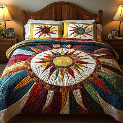 Golden Glow 3-Piece Quilted Bedding Set GFTOTP8732