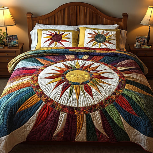 Golden Glow 3-Piece Quilted Bedding Set GFTOTP8732