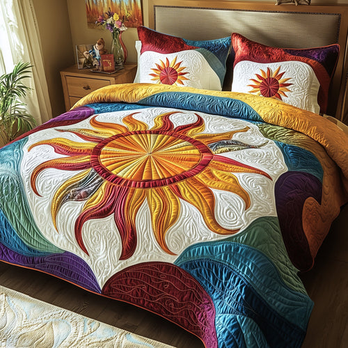 Golden Glow 3-Piece Quilted Bedding Set GFTOTP8735