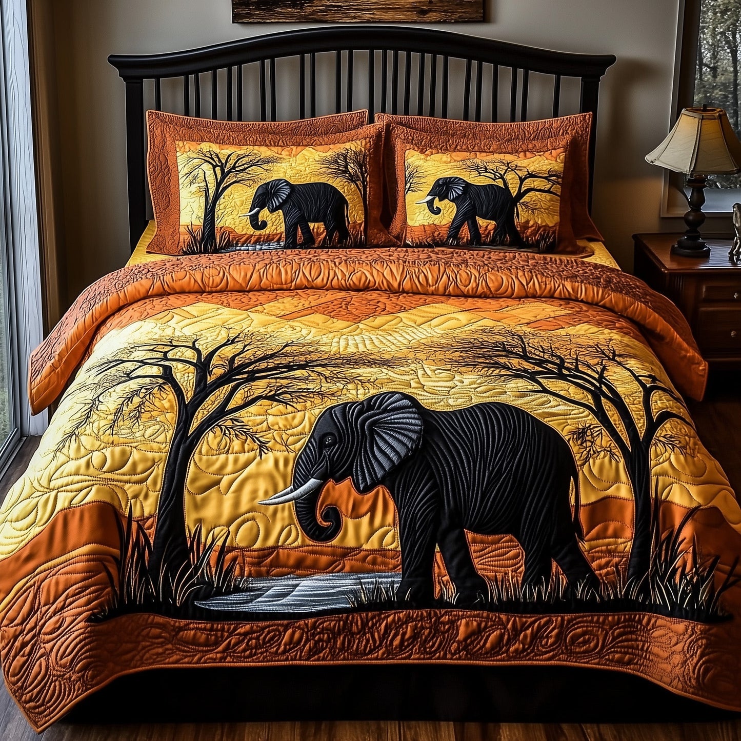 Golden Savanna Dreams 3-Piece Quilted Bedding Set GFTOTP8787