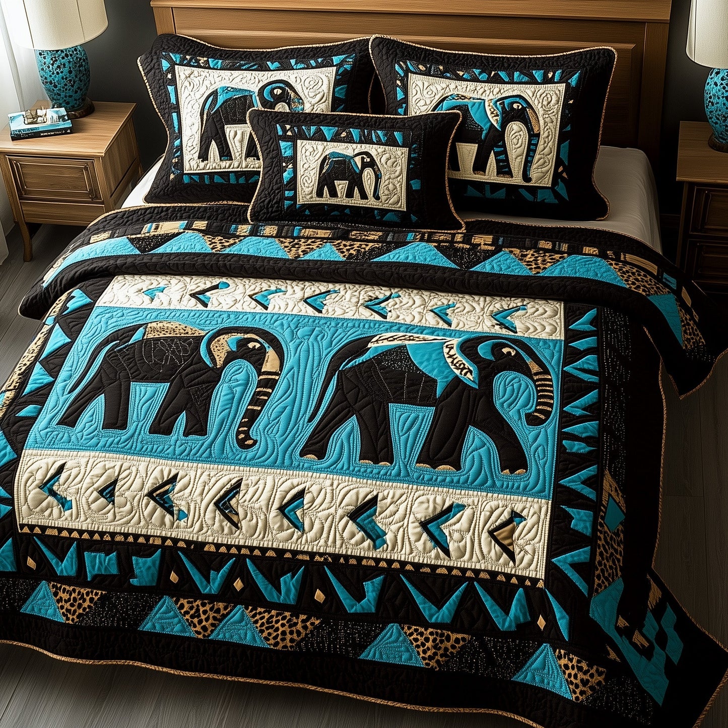 Tribal Tusk Dreams 3-Piece Quilted Bedding Set GFTOTP8794
