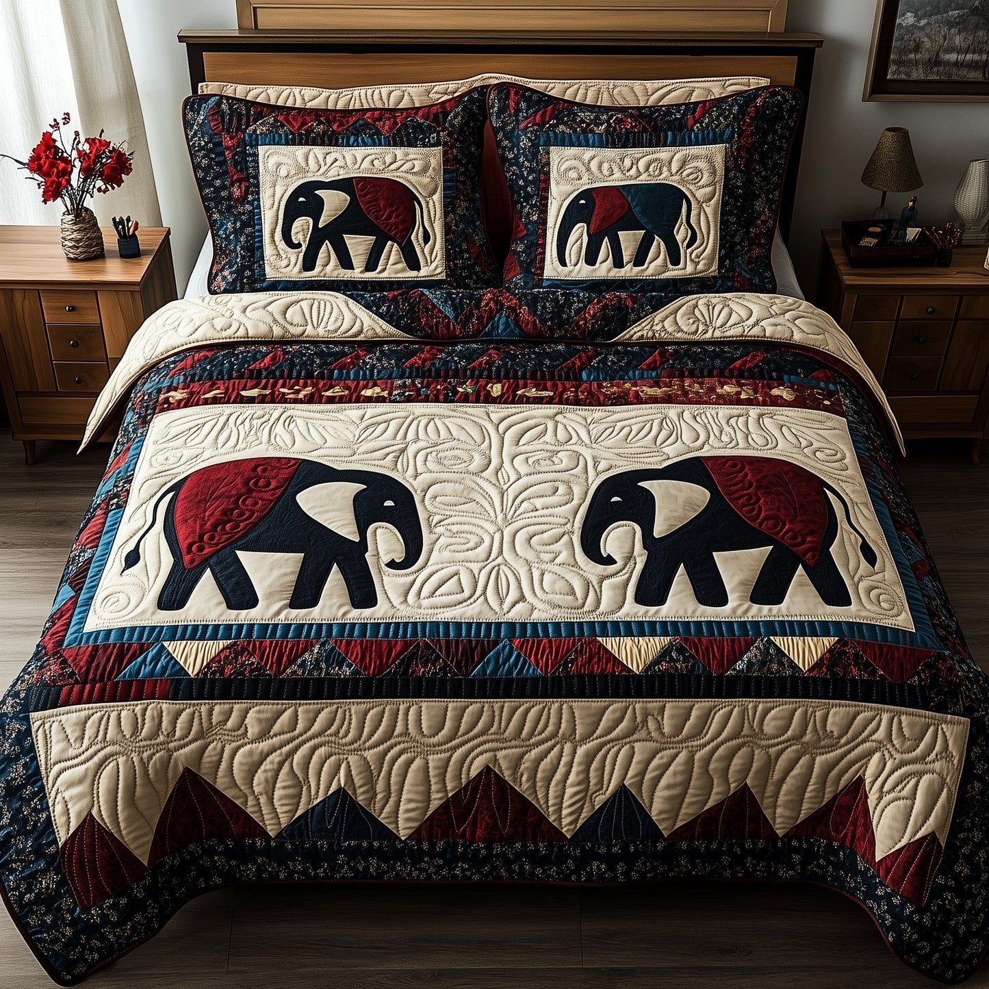 Tribal Tusk Dreams 3-Piece Quilted Bedding Set GFTOTP8796