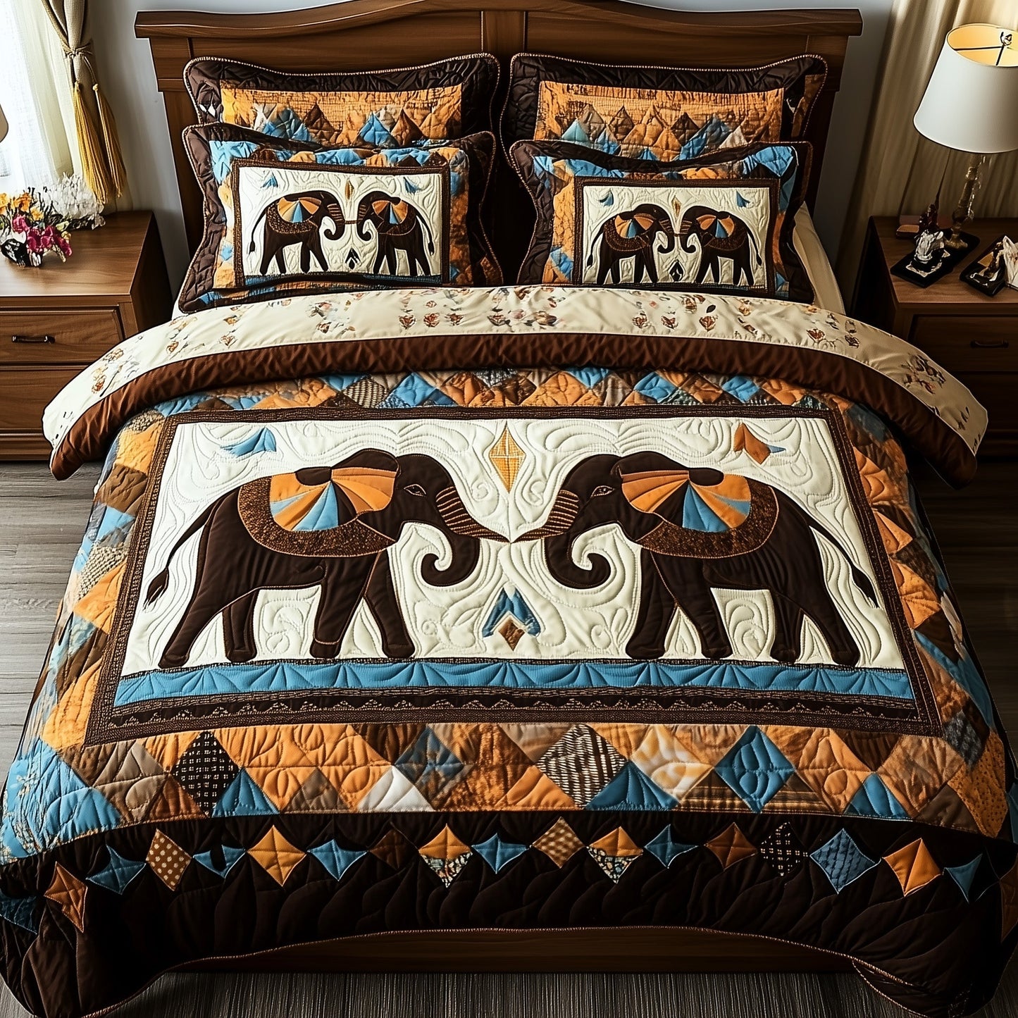Tribal Majesty 3-Piece Quilted Bedding Set GFTOTP8800
