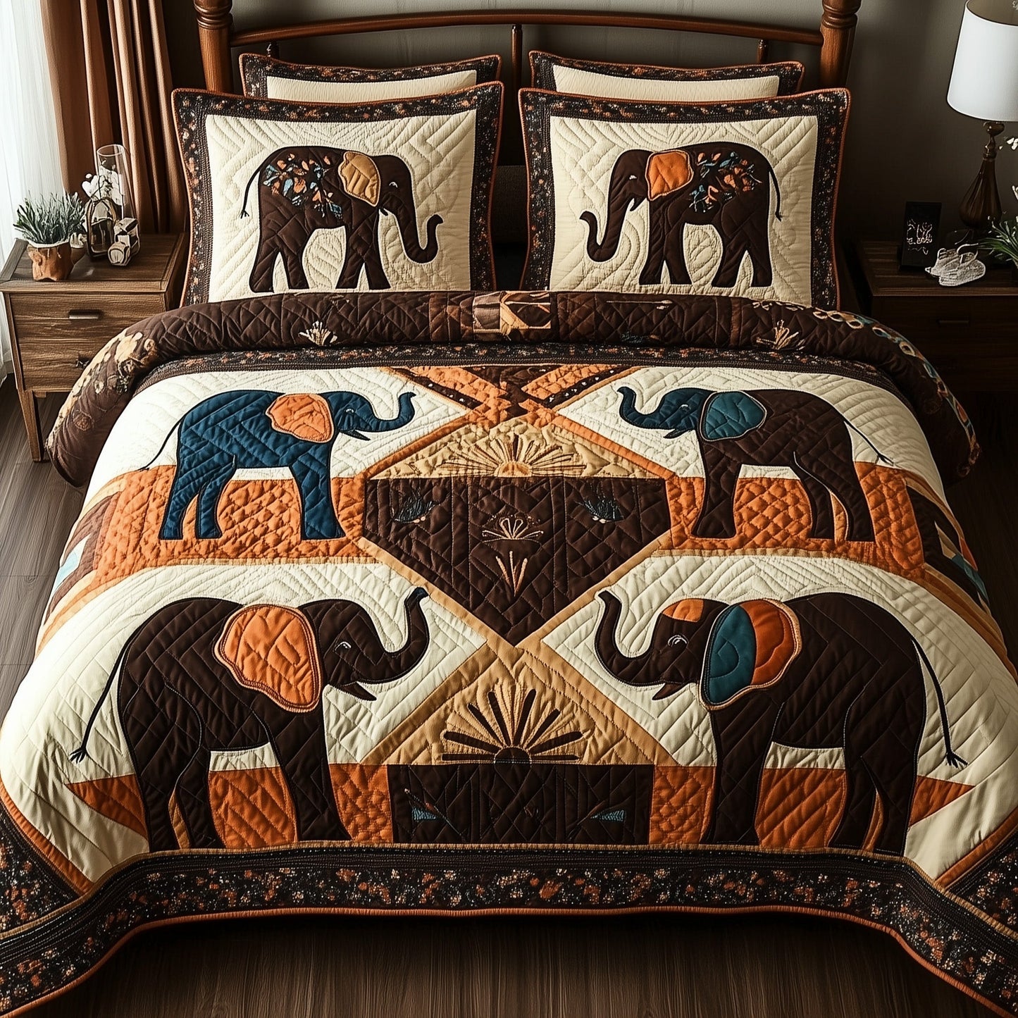 Tribal Majesty 3-Piece Quilted Bedding Set GFTOTP8802