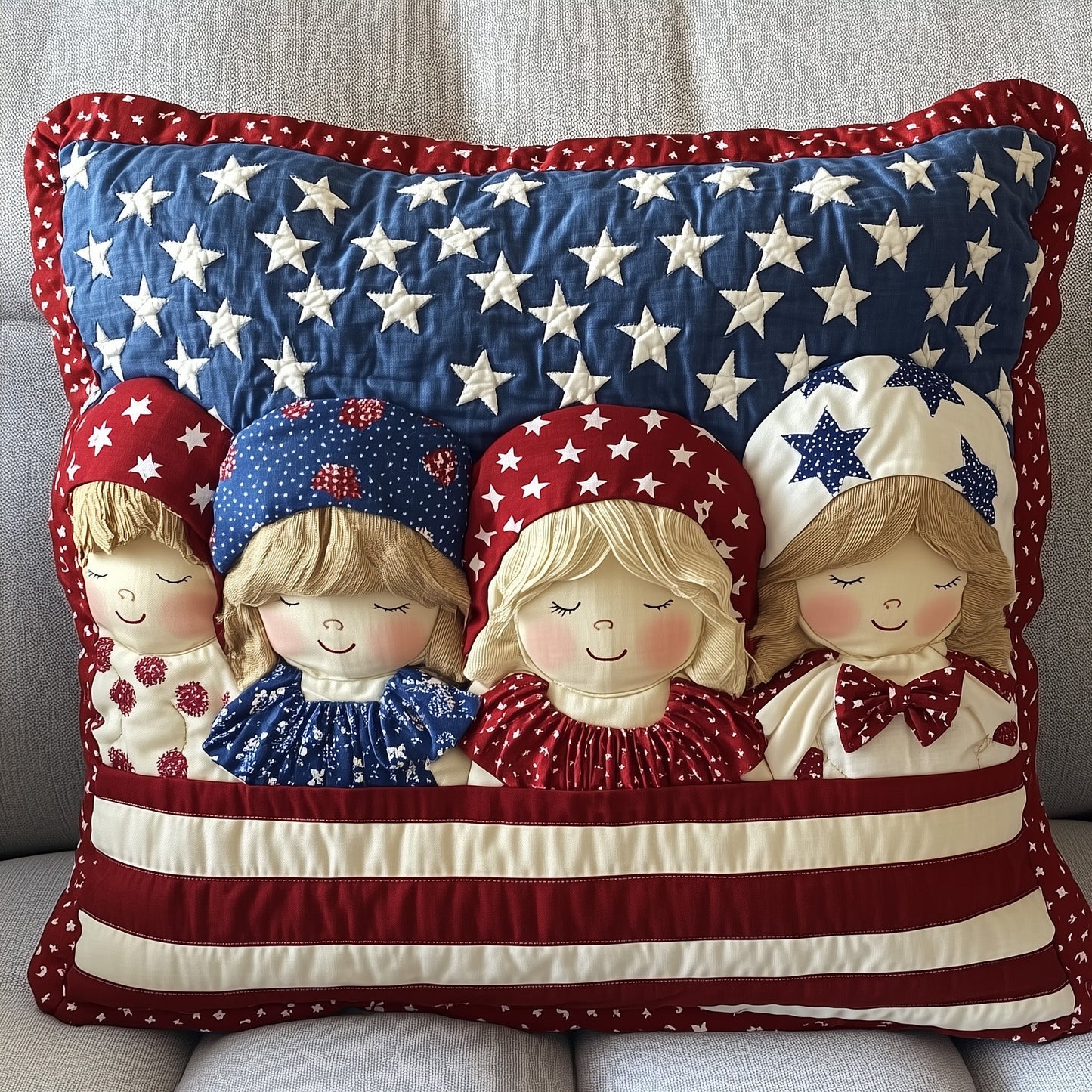 American Charm Sunbonnet Quilted Pillow Case GFTOTP8807