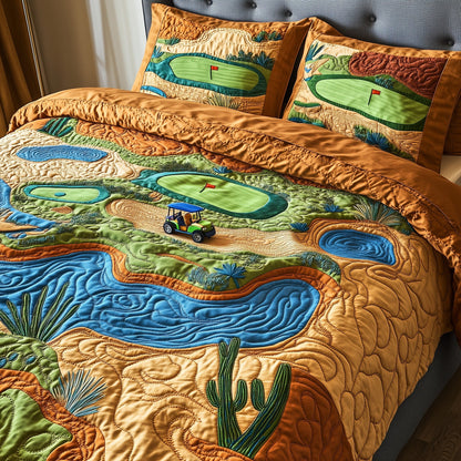 Desert Fairway Dreams 3-Piece Quilted Bedding Set GFTOTP8814