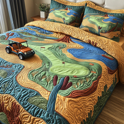 Desert Fairway Dreams 3-Piece Quilted Bedding Set GFTOTP8815