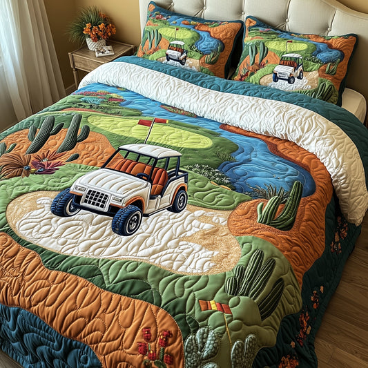 Desert Fairway Dreams 3-Piece Quilted Bedding Set GFTOTP8817