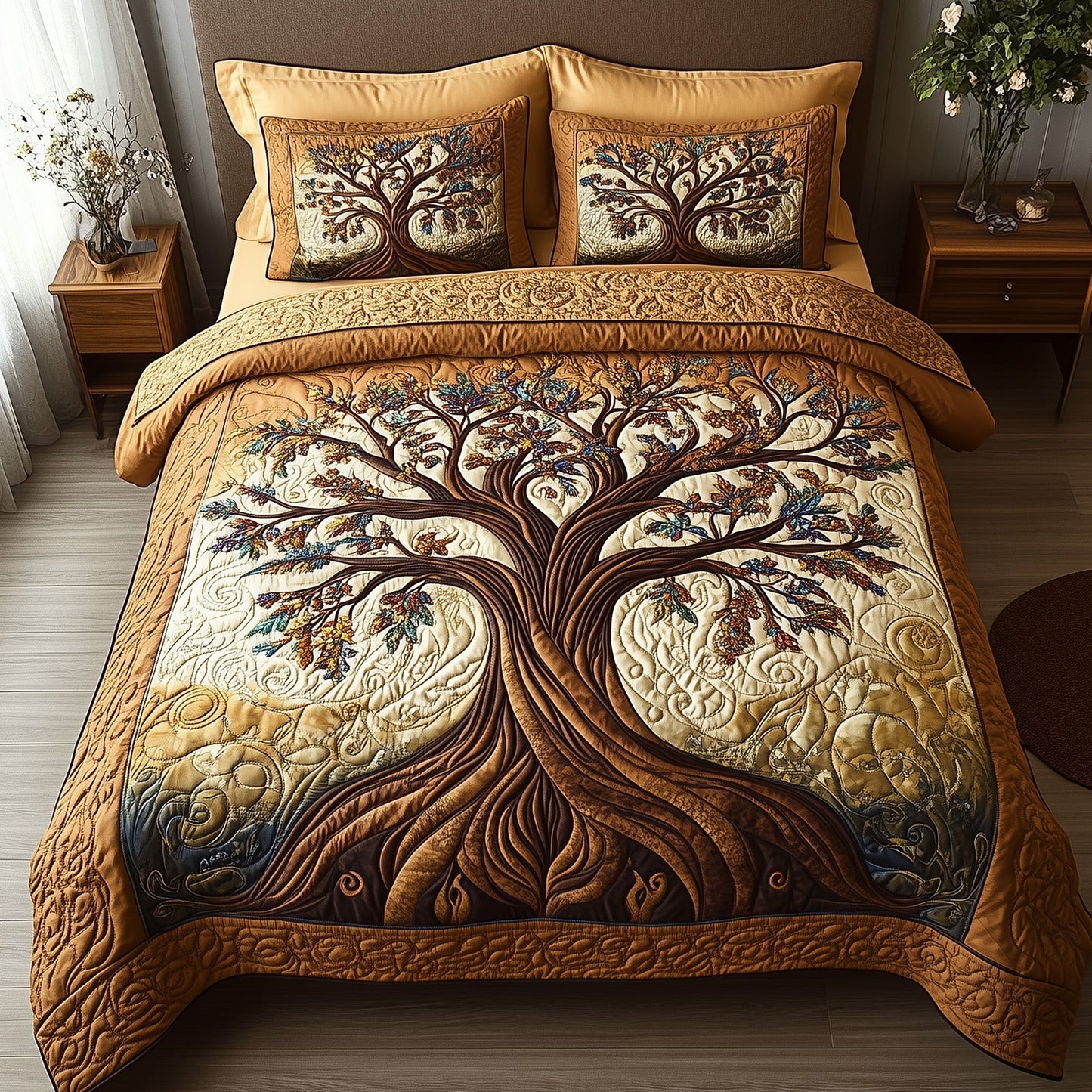 Rooted Harmony 3-Piece Quilted Bedding Set GFTOTP8823