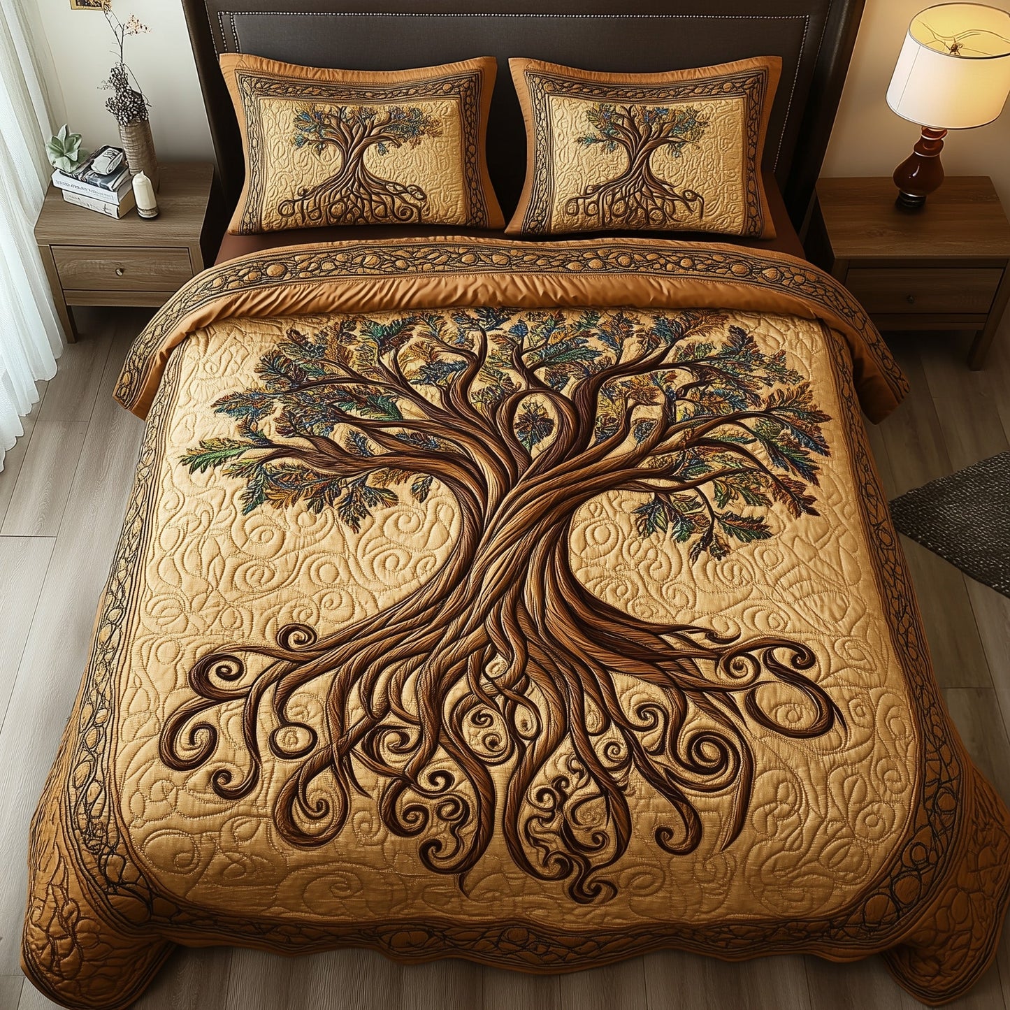 Rooted Harmony 3-Piece Quilted Bedding Set GFTOTP8824