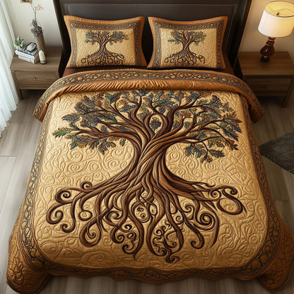 Rooted Harmony 3-Piece Quilted Bedding Set GFTOTP8824