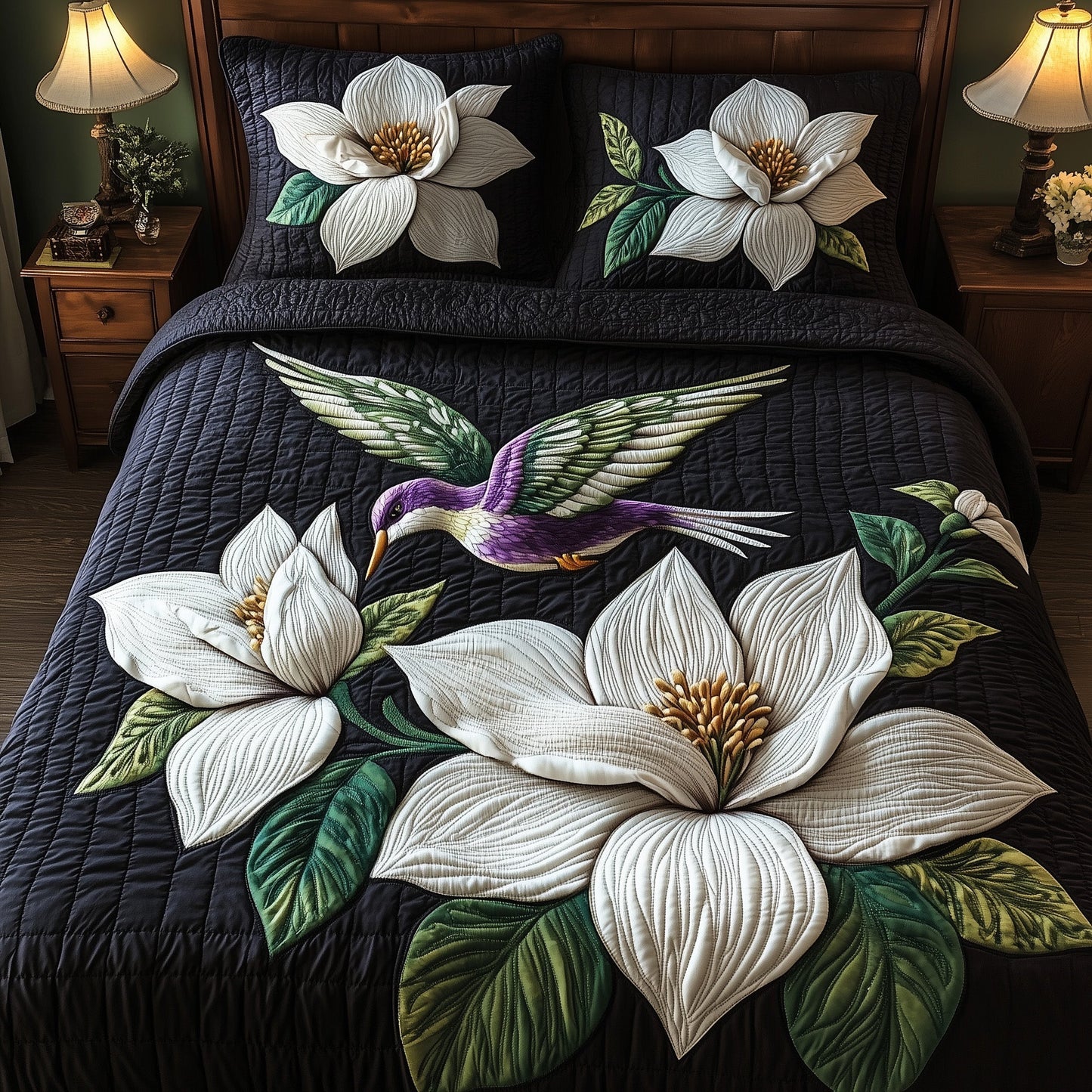 Magnolia Dance 3-Piece Quilted Bedding Set GFTOTP8894