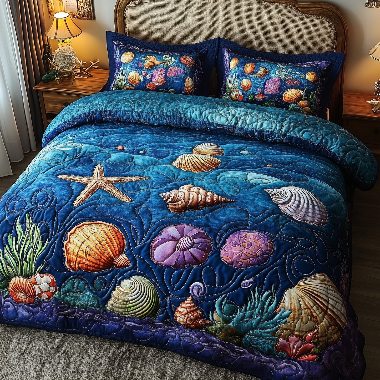 Sea Breeze 3-Piece Quilted Bedding Set GFTOTP8922