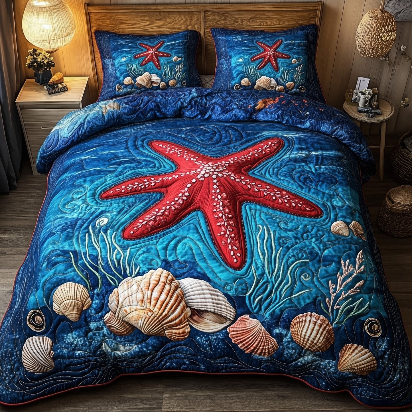 Sea Breeze 3-Piece Quilted Bedding Set GFTOTP8924