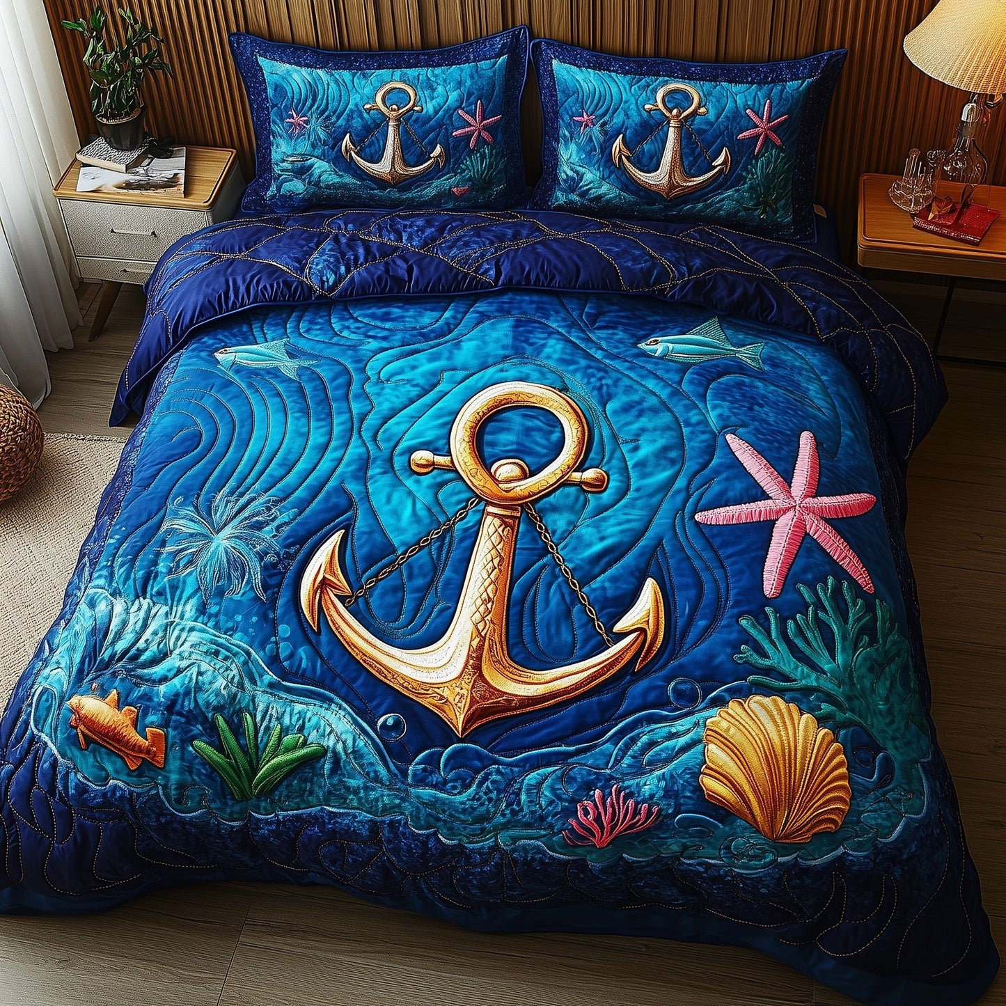 Sea Breeze 3-Piece Quilted Bedding Set GFTOTP8925