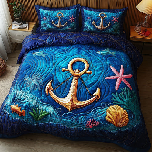 Sea Breeze 3-Piece Quilted Bedding Set GFTOTP8925