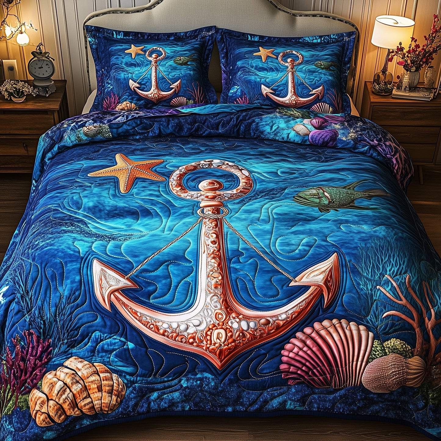 Sea Breeze 3-Piece Quilted Bedding Set GFTOTP8926