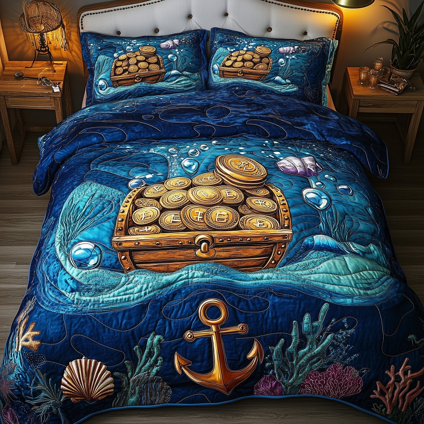 Sea Breeze 3-Piece Quilted Bedding Set GFTOTP8929