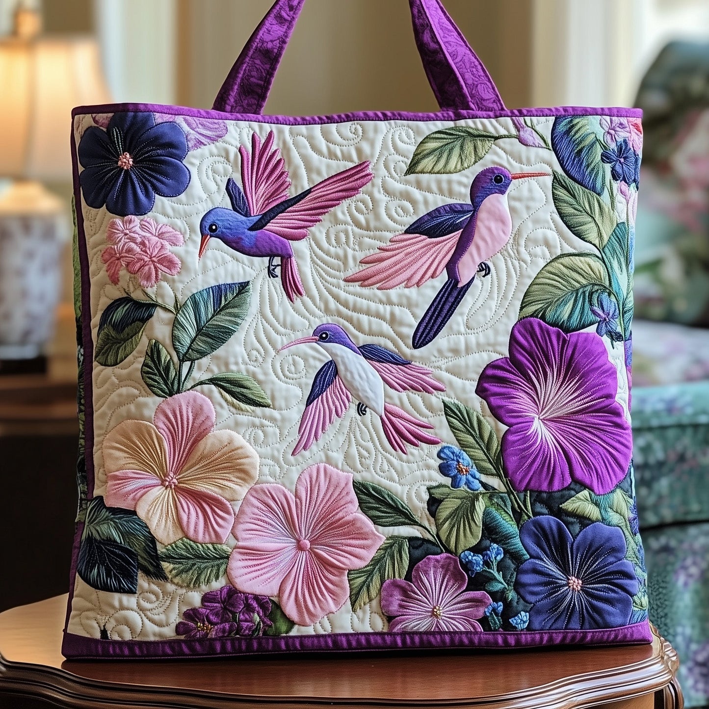 Hummingbird Garden Quilted Tote Bag GFTOTP8938