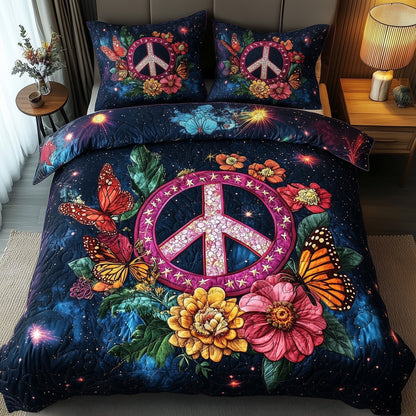 Peace Sign 3-Piece Quilted Bedding Set GFTOTP8971