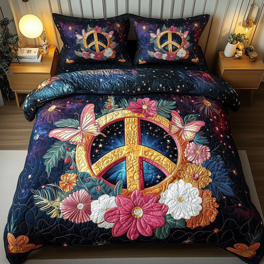 Peace Sign 3-Piece Quilted Bedding Set GFTOTP8972